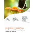 thumbnail image 2 of Pendientes de Mariposa Silvora de Plata Esterlina con Circonita Brillante, 2 of 8