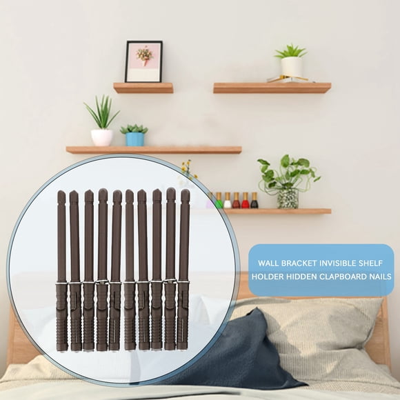 Floating Shelf Brackets -10 Pack Heavy Duty Wood Invisible Shelf Brackets DIY Adjustable Hardware Blind Supports Shelves 120 LBS