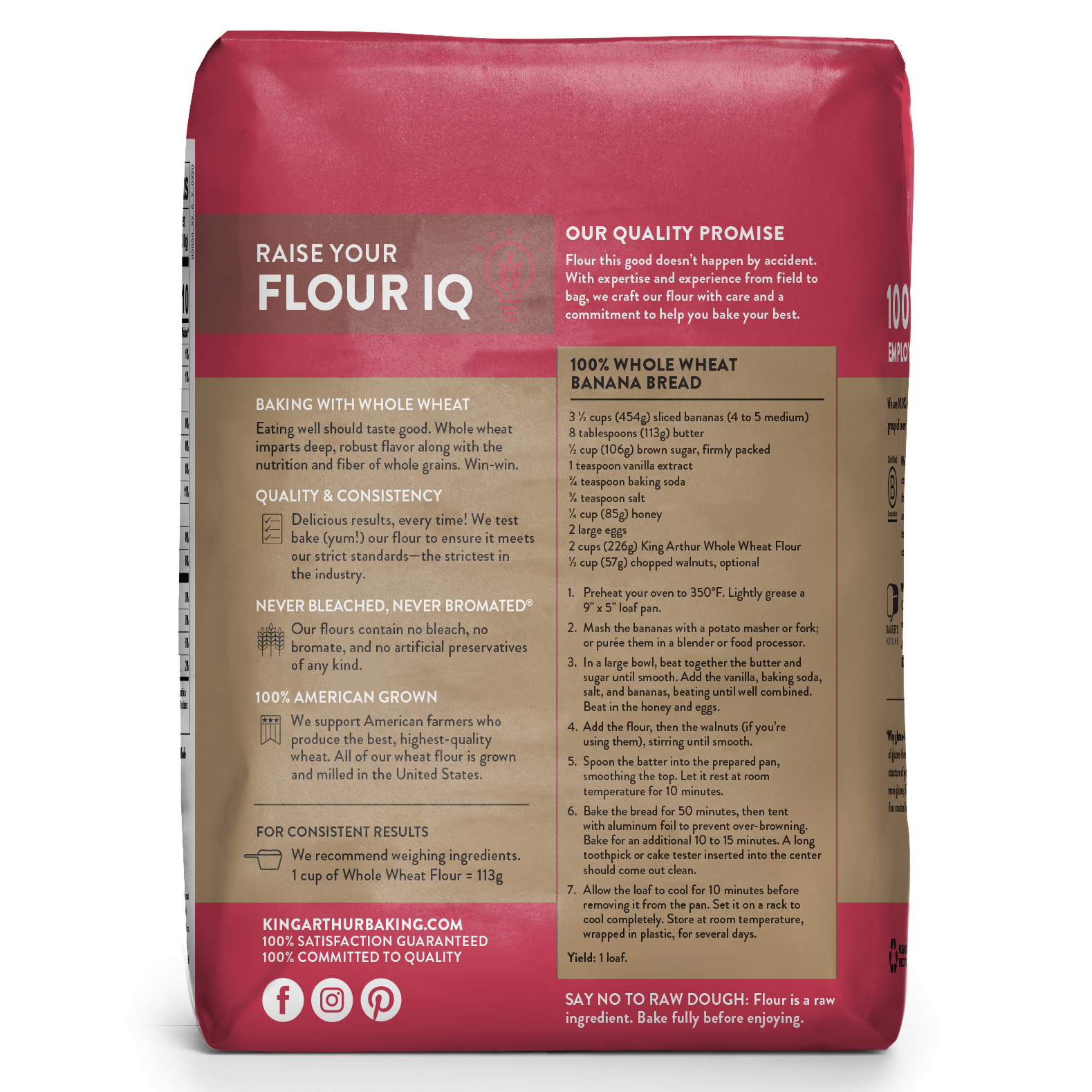 King Arthur Flour 100% Premium Whole Wheat Flour, 80 oz - image 3 of 5