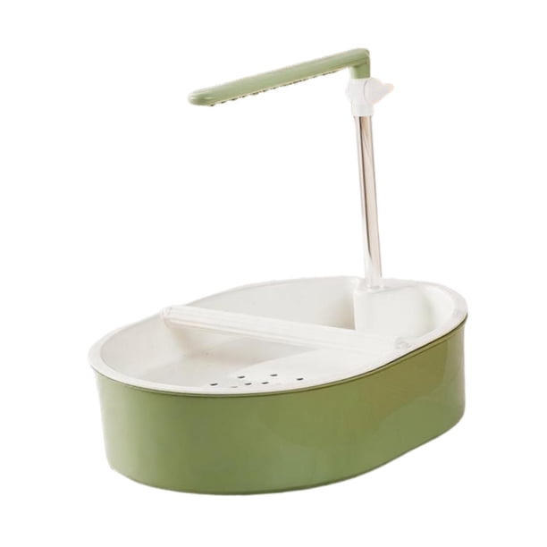 Baño automático para pájaros con flujo ajustable, bañera para loros, caja de ducha automática para pájaros. cabezal rociador verde