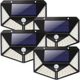 thumbnail image 1 of Solar Lights Outdoor, Solar Powered Motion Sensor Lights 100 LEDs Outdoor Waterproof Wall Light Night Light with 3 Modes with 270° Wide Angle for Garden, Patio Yard, Deck Garage, Fence - 4 Pack, 1 of 8