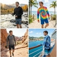 thumbnail image 7 of INGEAR Men's Lightweight SPF 50+ UV Protection Hoodie, Long Sleeve Rashguard with Pocket, , Bright Tiedye , M, 7 of 7