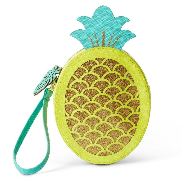 Glittering Tropical Pineapple Wristlet Bag, Yellow - Walmart.com