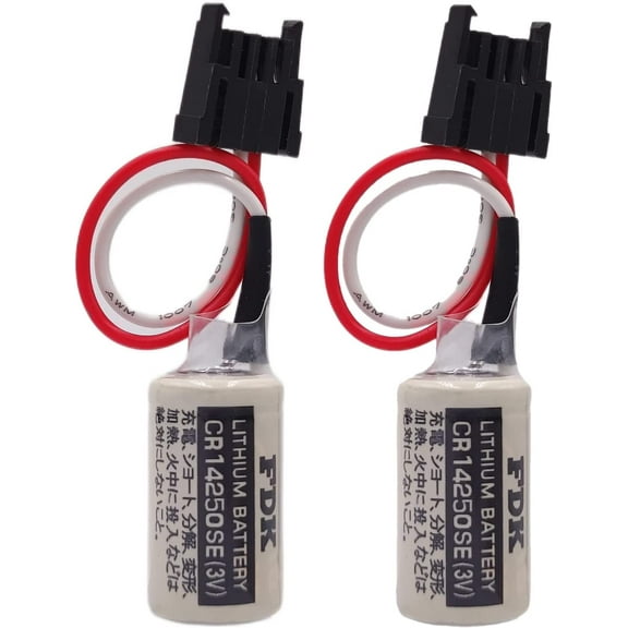 2Pcs 3V 1747-BA Replacement PLC Lithium Battery for FDK CR14250SE, AB Allen Bradley 1769-BA, 1756-BA1, SLC-500 Series Controls