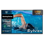 Sylvox 75 inch 120Hz Outdoor TVs,4K Smart Television 1000nits with Dobly Atmos, IP55 Waterproof , Google TV for Partial Sun Area，Gaming Serie