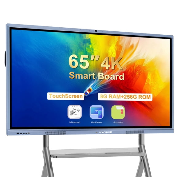 JYXOIHUB Smart Board 65 Inch ​4K Multi-Touch Dual System for 6.5ms Response Time Smart TVs for Stock Exchange/Trading/Classroom & Office
