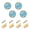 Capybara Surfer on Water, variant on JIALIOU Kitchen Cabinet Knobs Round Zinc Drawer Pulls, Cloud Star Flower Rainbow Butterfly, 4 Pack