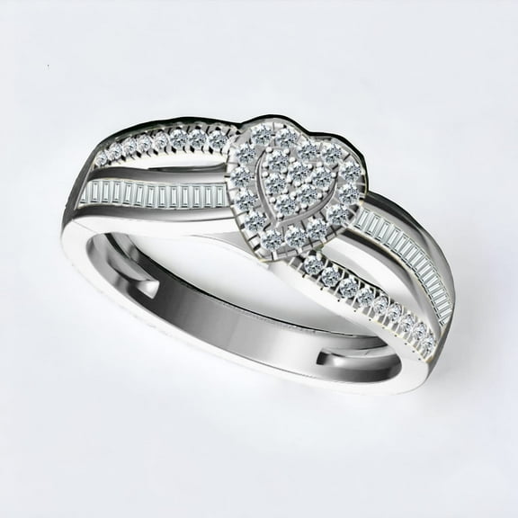 0.30ct Round Cut Real Diamond 14k White Gold Finish Engagement Ring