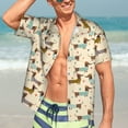 thumbnail image 4 of Uemuo Dachshund Dog Printed Regular Fit Short Sleeve Casual Hawaiian Shirt for Men,Aloha shirt,Tropical shirt,Floral print shirt,Vacation Beach shirt-3X-Large, 4 of 9