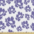 thumbnail image 1 of Floral Fabric by the Yard, Abstract Simple Peony Flowers in Monochrome Style on Plain Background, Decorative Upholstery Fabric for Sofas and Home Accents, Blue Violet and White by Ambesonne, 1 of 5
