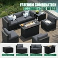 thumbnail image 3 of Clouddwell 8-Piece Patio Furniture Set With Fire Table On Sale, Black Rattan Wicker Outdoor Sectional Sofa Couch with Table Patio Conversation Set for Lawn& Backyard, Gray, 3 of 7