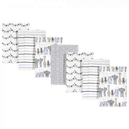 UPC: 0660168560961 | Hudson Baby Infant Boy Cotton Flannel Burp Cloths 7pk  Royal Safari  One Size