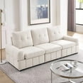 thumbnail image 2 of 93inch Sofa Couch with Storage Space, Modern 3 Seater Sofa with Padded Seat and Arms, Upholstered Sectional Sofa for Living Room Apartment Bedroom, Beige, 2 of 7