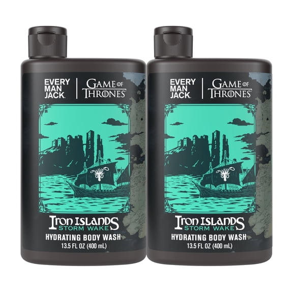 Every Man Jack Game of Thrones Collectors Body Wash - Iron Islands - Storm Wake Scent - 13.5 oz (Pack of 2)