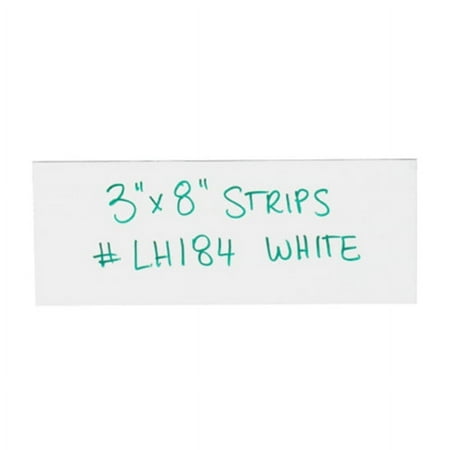Partners Brand White Warehouse Labels LH184 Magnetic Strips 3 x 8 Case of 25