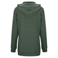 thumbnail image 4 of FASHOFT Womens Ribbed Knit Hoodie Sweaters Lightweight Long Sleeve Pullover Tops Casual Fall Winter Sweatshirt Green M, 4 of 5