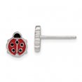 thumbnail image 2 of Versil Sterling Silver Polished and Enamelled Ladybug Post Earrings, 2 of 4