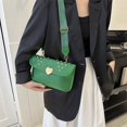 thumbnail image 4 of Bolso de mensajero para mujer, Bolso de hombro de PU con diamantes, Bolso cruzado de moda (verde), 4 of 7