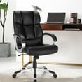 thumbnail image 3 of Costway Chaise de Bureau d'Ordinateur Exécutive à Dossier Haut, Grande Taille, en Cuir, Réglable, 3 of 10