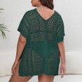 thumbnail image 4 of Penkiiy Swimsuit Cover Ups for Women, V Neck Hollow Out Swim Coverup Crochet Chiffon Summer Beach Cover Up Dress Free Size Green, 4 of 6