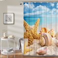 thumbnail image 6 of BSHAPPLUS Shower Curtain 70.9x70.9 inch Seashells Starfish Fabric Shower Curtains Waterproof Cute Shower Curtain for bathroom with 12 Hooks, 6 of 8