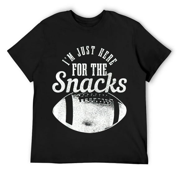 Mens I'm Just Here For The Snacks Funny Football Fan Game Day T-Shirt Black