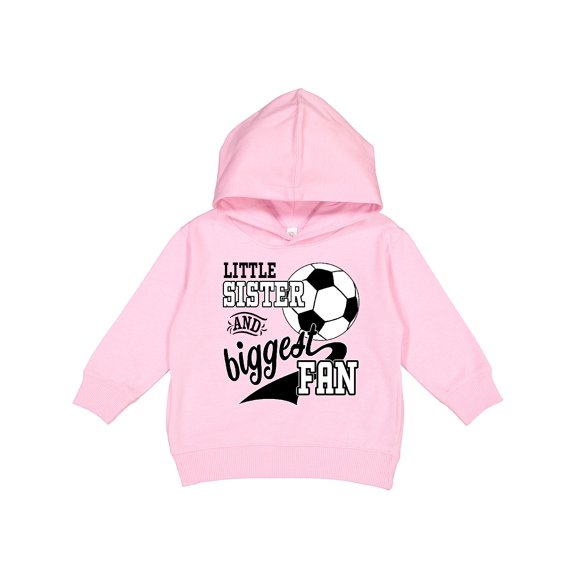 Inktastic Little Sister and Biggest Fan Soccer Player Toddler Hoodie