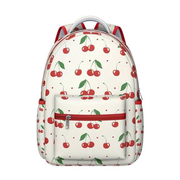 Cherry Design College Backpack for Women, Large Laptop Bookbag for School, Durable Work Backpack with Laptop Sleeve, Spacious Daypack for Commute Travel Gift Idea