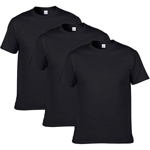 Paquete múltiple de 3 camisetas negras para hombre, estilo 76000 M