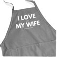 thumbnail image 2 of ApronMen, Funny Aprons For Men - I Love It When My Wife Lets Me Go Fishing - 100% Cotton with Pockets - Gray, 2 of 6