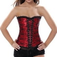 thumbnail image 4 of Fanxing ChristmasDeals Juniors Fall Dresses Women Victorian Corset Plus Size Lace Bandage Gothic Punk Shapewear Sleeveless Tops Fall Dress Clearance Red,XXXXXXL, 4 of 8