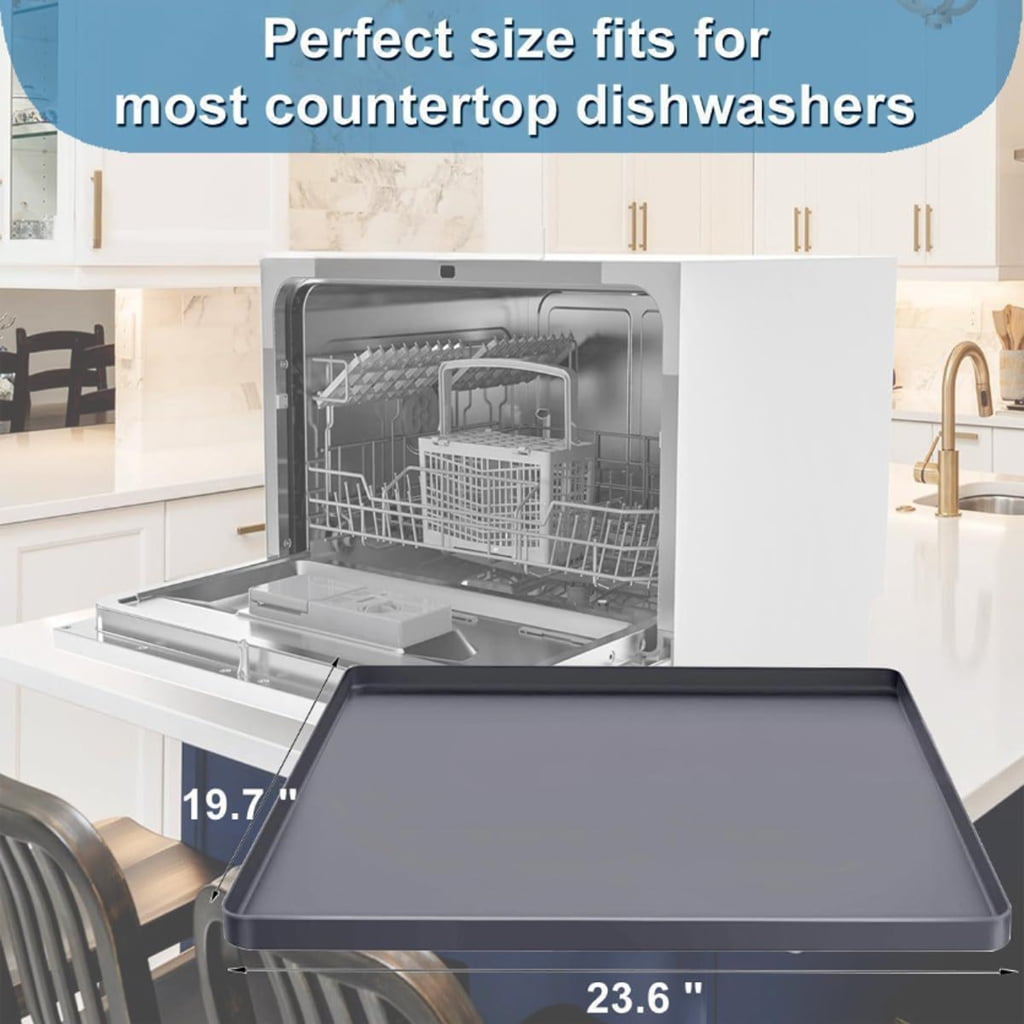 Yammee Dishwasher Drain Pan Mat Washing Machine Pan Tray with Raised Edge Portable