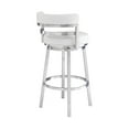 thumbnail image 6 of Madrid Bar Stool 30" Seat Height Swivel with Brushed Stainless Steel and White Faux Leather, 6 of 10