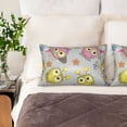 thumbnail image 2 of KLL Cartoon Owls Pattern Silk Pillowcase for Hair and Skin Standard Size 20"X 30" Soft Breathable Pillow Covers for Sleeping, 2 of 6