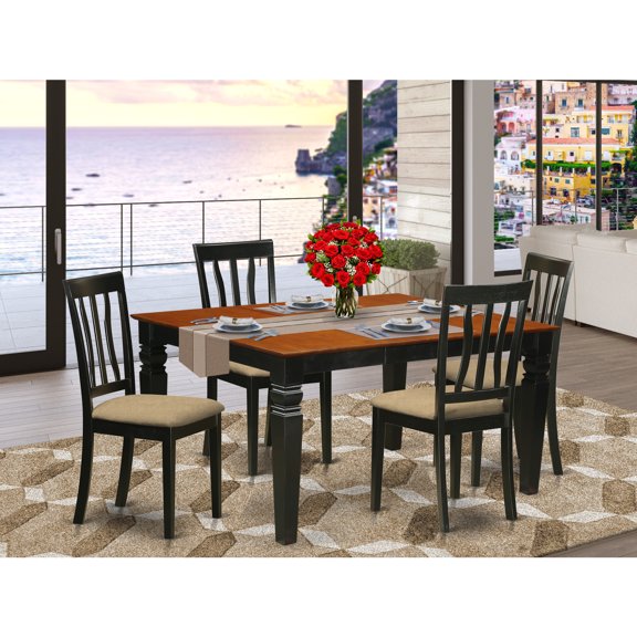 Retro Dinette Table Set - Kitchen Table and Chairs - 7 Piece Dining Set