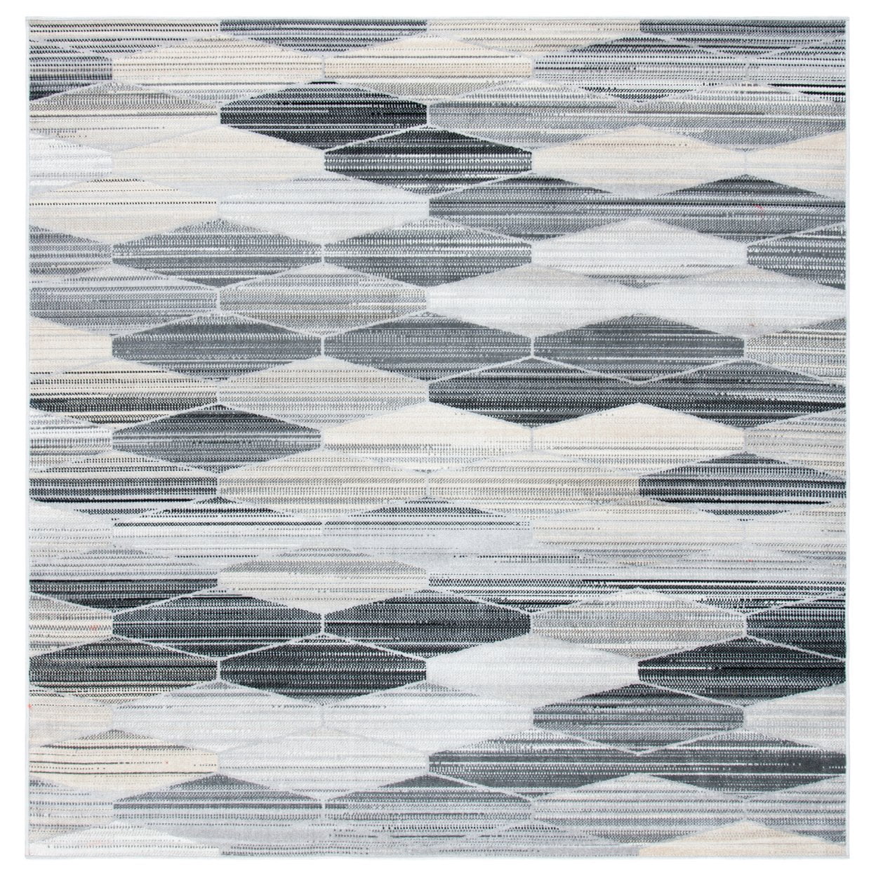 SAFAVIEH Montage Vardan Geometric Indoor/Outdoor Area Rug, Grey/Dark Grey, 5'1" x 7'6"