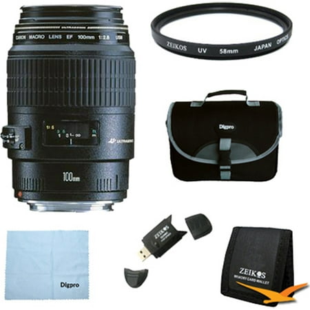 Cleaning Cd Lens Canon EF 100mm f/2.8 Macro USM Lens for Canon SLR Cameras w/ 58mm Multicoated UV Protective Filter, Deluxe Bag, Microfiber Cleaning Cloth, Tri-fold Memory Card Wallet, USB 2.0 Card Reader ()