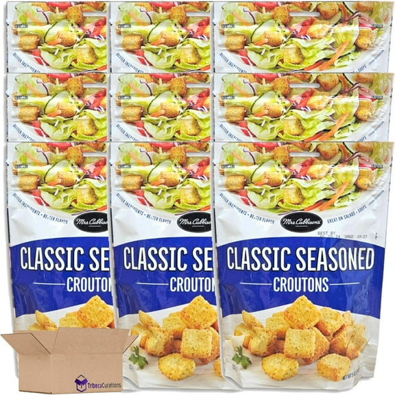Mrs. Cubbison's Classic Seasoned Croutons Value Pack | 5 Ounce Resealable Bag | Pack of 9