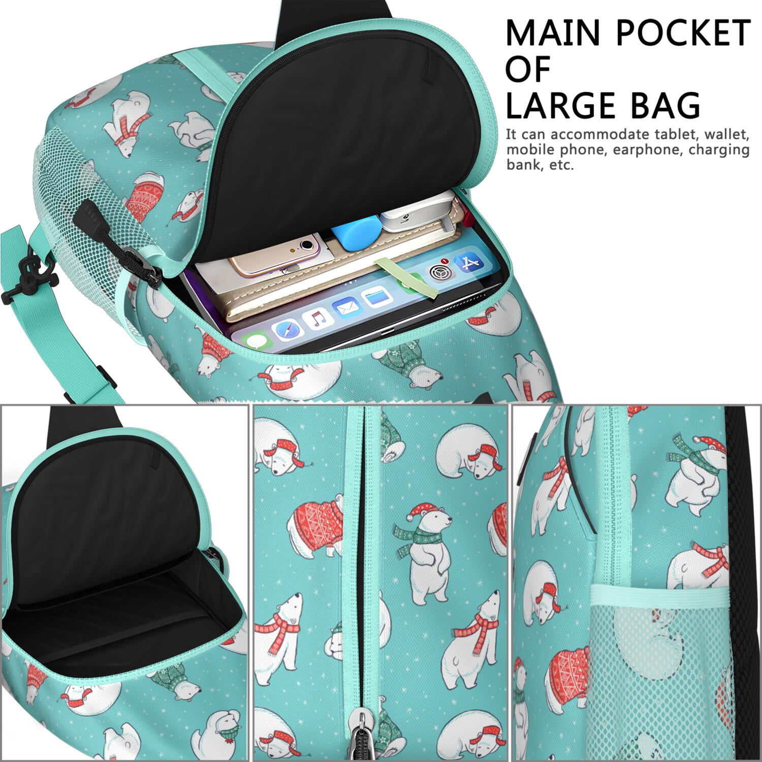 Pattern Tree Adorable Sky Crossbody Shoulder Bag for Women Men – Partitioned main compartment, Adjustable shoulder strap, Ergonomic fit – Artistic Pattern Design for Travel, Hiking, Outdoor