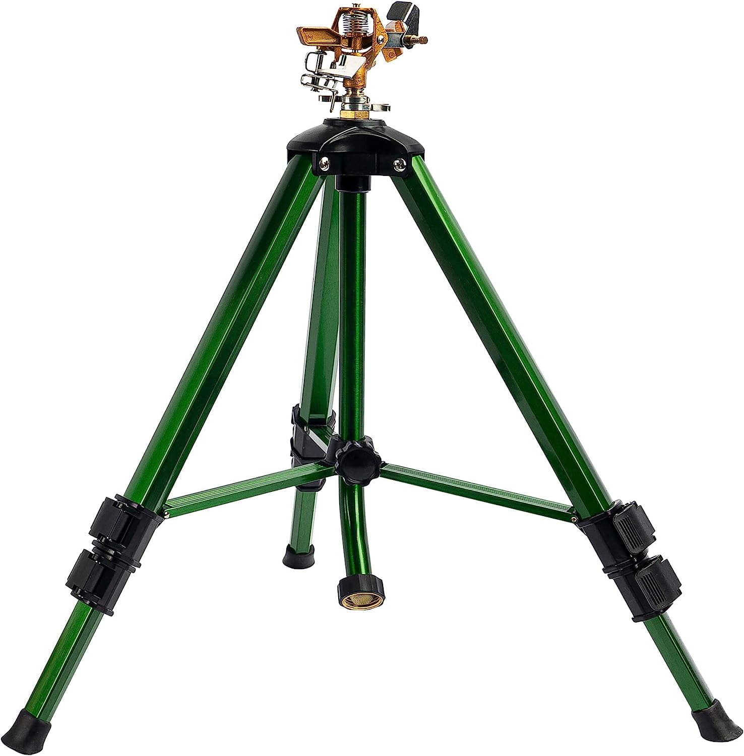 MJM Impact Sprinkler on Tripod Base, Heavy Duty Brass Sprinklers for Yard Lawn Garden, 0360