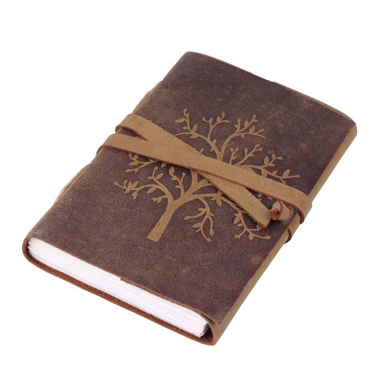 Leather Journal Tree of Life-Leather Journal Antique Paper-Embossed Tree Leather Sketchbook - For Drawing Sketching and Writing 100 Sheets/200(counting both sides)