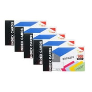 5-Pack Colored Index Cards, 3x5-Inch, Ruled, Canary-Cherry-Green-Blue, 25 of Each Color in Packs of 100. (5 Packs of 100)