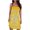 Yellow, variant on Ecqkame Women Tube Strapless Strapless Printing Sleeveless A-Line Skirt Dress Dress Khaki XXL