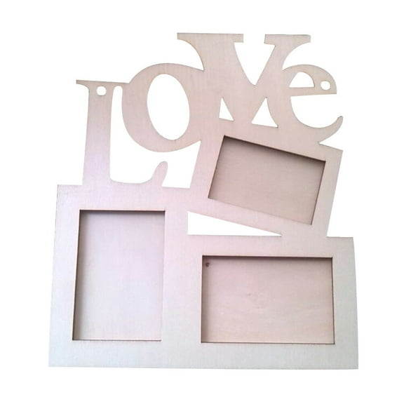Topbathy Beige Wooden Love Photo Frame for Home Decoration Hollow Design Perfect for Table or Wall Display 8x10