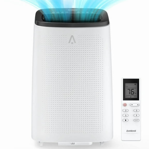 DYeasy 9300BTU (14000 BTU ASHRAE) 3 in 1 Portable Air Conditioner, 750 sq. ft, White/Gray