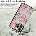 thumbnail image 6 of ELEHOLD Wallet Case for iPhone 13 Case Beautiful Flower Floral Pattern with Back Card Holders Magnetic Button RFID Blocking Shockproof Protective Stand Case for iPhone 13,A, 6 of 7