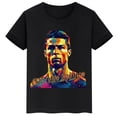 thumbnail image 3 of Camiseta de algodón negra de manga corta de verano para niños y niñas, ropa deportiva, camisetas con estampado de estrella de fútbol Ronaldo, ropa para niños, 3 of 5
