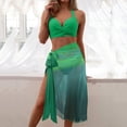 thumbnail image 2 of FhsagQ Ensembles de Maillots de Bain pour Femmes avec Robe, Jupe de Bikini Dégradée, Ensemble Trois Pièces, Maillots de Bain Blancs, Ensembles de Maillots de Bain pour Femmes, Vert TG, 2 of 9