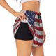 thumbnail image 1 of Balery America Flag Glitter Pantalones cortos deportivos para mujer con forro y dos bolsillos, elásticos, para entrenamiento, gimnasio, yoga-X-Large, 1 of 7