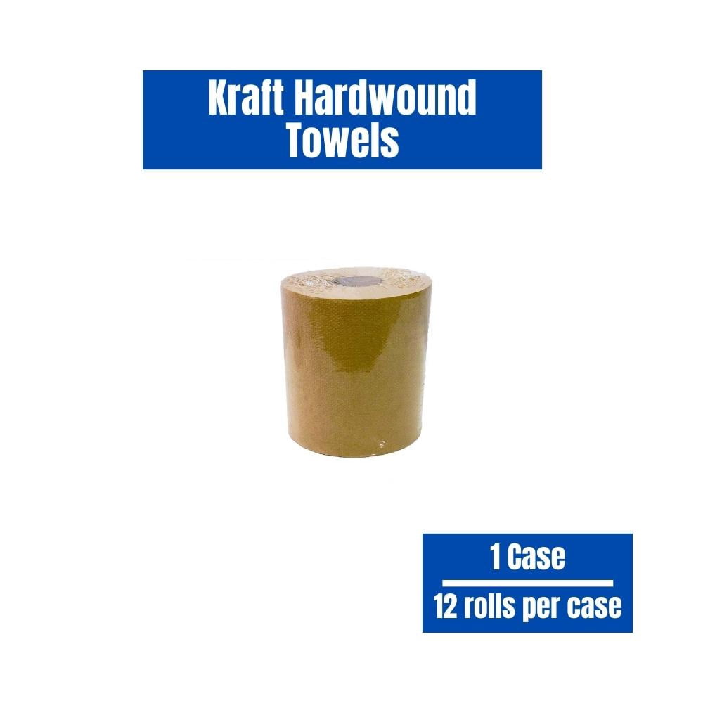 SSBM 8" x 300' 2" Core Hardwound Eco-Friendly Recycled Brown Paper Towel,Heavy-duty Cleaning, 1 Ply, Kraft, 1 Case/12 Rolls